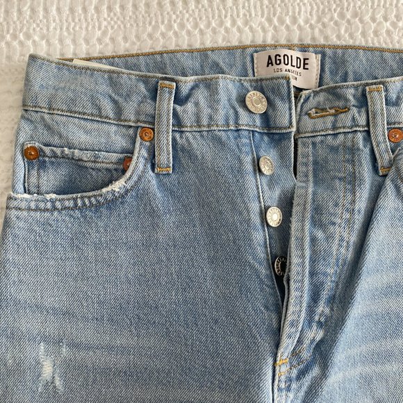 Agolde Ripped Blue Jeans Size 24 - Picture 2 of 3